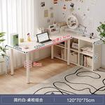 Стол Naijia 120x70 см полузакрытый с тумбой и шестисекционным шкафчиком, белый - фото 2