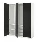 Гардероб PAX/FLISBERGET IKEA, 150x60x201 см, белый/антрацит - фото