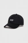 Бейсболка Vans из хлопка, черный - фото