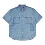 Рубашка Supreme Loose Fit Short-Sleeve Denim Painter Shirt, синий - фото