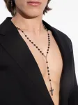 Ожерелье из бисера с подвеской-крестом DSQUARED2, черный - фото 2