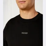 Осенний свитшот обычного кроя Hugo, черный - фото 3