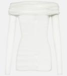 Драпированный шелковый топ Christopher Esber, белый - фото