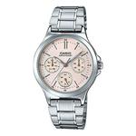 Часы CASIO Waterproof Stainless Steel Strap Quartz Pink Analog, розовый - фото