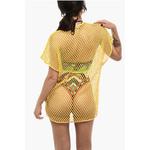 Однотонное ажурное пляжное платье-накидка Dsquared2, Yellow - фото 2