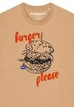 Футболка с принтом BURGER PLEASE watapparel, бежевый - фото 3