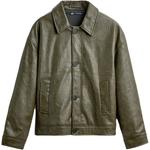 Кожаная куртка мужская Zara, черный - фото