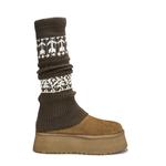 UGG 811 Manufacturing, Faded Base Pattern Ankle Boots Women's Chestnut Brown - фото 3