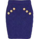 Мини-юбка на пуговицах с застёжкой BALMAIN, синяя - фото