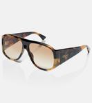 Логотипные оверсайз солнцезащитные очки Chloé - фото 4