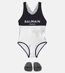 Купальник с логотипом Balmain Kids, 925ne-Argento/Nero - фото 2