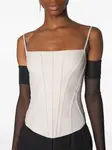 Топ-корсет со вставками Mugler, белый - фото 4