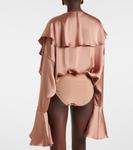 Боди с оборками Norma Kamali, Cappuccino - фото 4