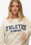 Толстовка Superdry & Co ATHLETIC ESSENTIALS APPLIQUE CREW, Desert Bone Off White/White - фото 4