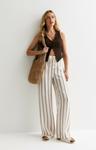 Тканевые брюки STRIPED-DRAWSTRING New Look, кремовый - фото
