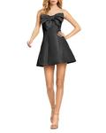 Мини-платье Mac Duggal без бретелек с бантом, черный - фото 2