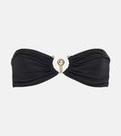 Украшенный лиф бикини-бандо Christopher Esber, черный - фото