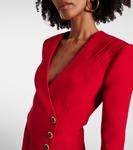 Плиссированный шерстяной блейзер Alessandra Rich, красный - фото 4