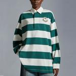 MONCLER GENIUS Palm Angels поло унисекс белый зеленый - фото 5