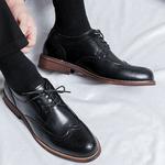 Мужские туфли GZZ черные на низком каблуке - фото 7