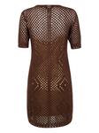 Платье из сетчатой вязки TWINSET, коричневый - фото 2