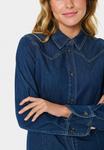 Блуза Saint Tropez Button-down blouse, Medium Blue Denim/Blue Denim - фото 4