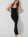 Платье макси скульптурной вязки в рубчик Bumpsuit, черный - фото