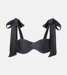 Женский бикини-топ в горошек Same, Black Cream Polka Dot - фото