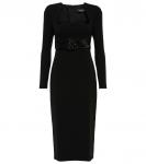Шелковое платье миди, украшенное кристаллами Versace, Nero - фото