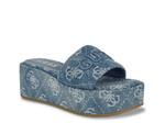 Сандалии Guess Bintai Wedge Sandal, Blue Denim Fabric - фото