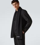Шарф из шерстяной смеси с логотипом Balenciaga, черный - фото 2