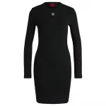 Платье HUGO Nemalia 1 long sleeve short, черный - фото