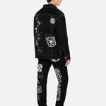 Джинсовая куртка мужская черная Evisu, черный - фото 4