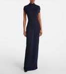 Кашемировое макси-платье Alaïa, Marine - фото 2