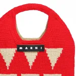 MARNI Wool Basket Bag Handbag Women's Red - фото 3
