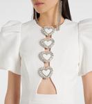 Мини-платье Алисии из крепа с декором Rebecca Vallance, слоновая кость - фото 4