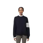 Ребристый джемпер с круглым вырезом THOM BROWNE, синий - фото 7