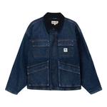 Куртка washed canvas shop jacket 'blue' Stussy, синий - фото