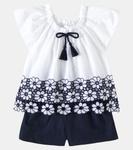 Детское хлопковое платье с бантом Patachou, Marine - фото 2