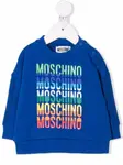 Топ с длинными рукавами и логотипом Moschino Kids, синий - фото