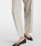 Прямые брюки со складками Toteme, Oat Melange - фото 5