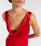 Шелковое миди-платье с драпировкой Ferragamo, New Red - фото 4