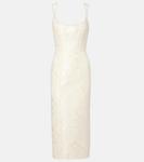 Платье миди из бархата Numa Markarian, Yellow - фото