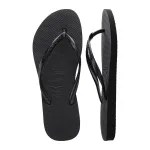 Женские тонкие шлепанцы Havaianas, чёрный - фото 3