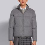 THOM BROWNE Серый пуховик для мужчин, Gray - фото 4