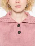 Свитер в рубчик с воротником поло Why Ci, розовый - фото 5