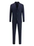 Шерстяной костюм в тонкую полоску Gi Capri, синий - фото