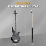 Бас-гитара Glarry GIB на 4 струны Full Size с звукоснимателями SS - черная - фото 5