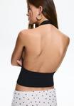 Топ PULL&BEAR OPEN BACK HALTER, Black - фото 4