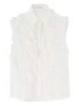 Рубашка без рукавов с рюшами Ermanno Scervino, белый - фото